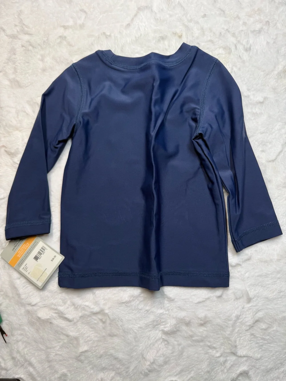Carter's Navy Long-Sleeve Tee with American Flag and HUNK Graphic